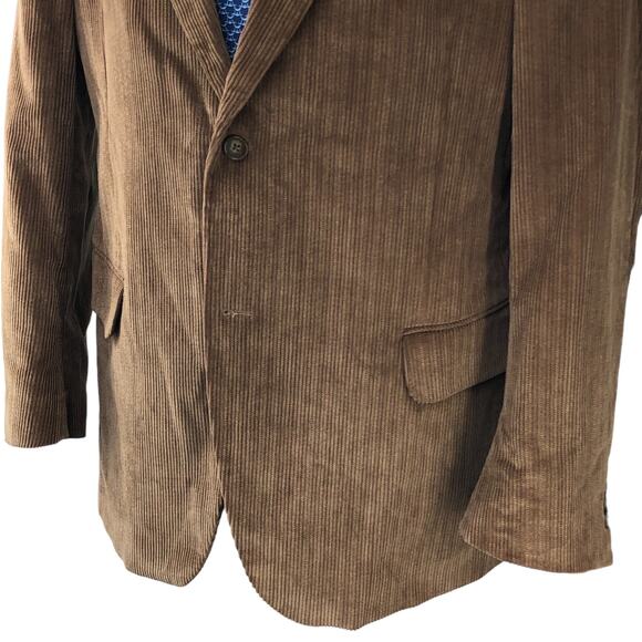 Dockers Mens Size 42R Corduroy Sport Coat Jacket Blazer Brown Tan 2 Button - Picture 3 of 16